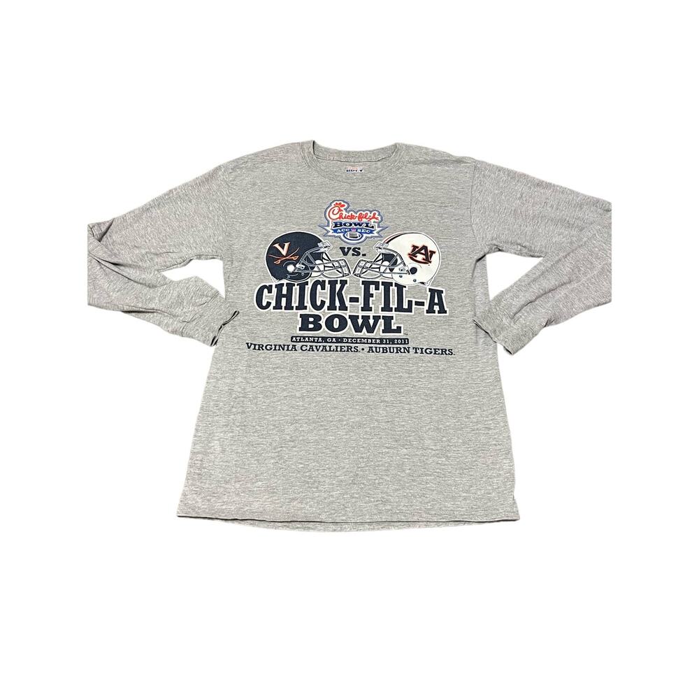 ACC vs SEC Football 2011 Long Sleeved Gray Chick-Fil-A Bowl T Shirt - Small
